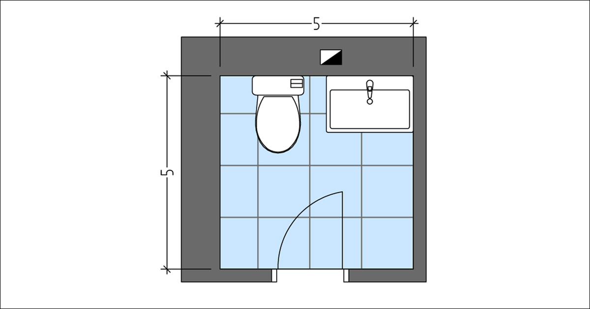 Layout Plan with Toilet and Vanity
