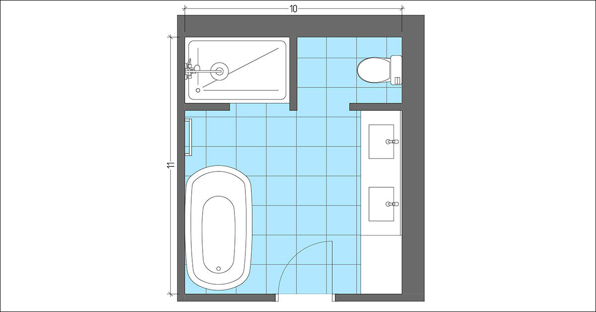 11x10 Bathroom with Separated Parts