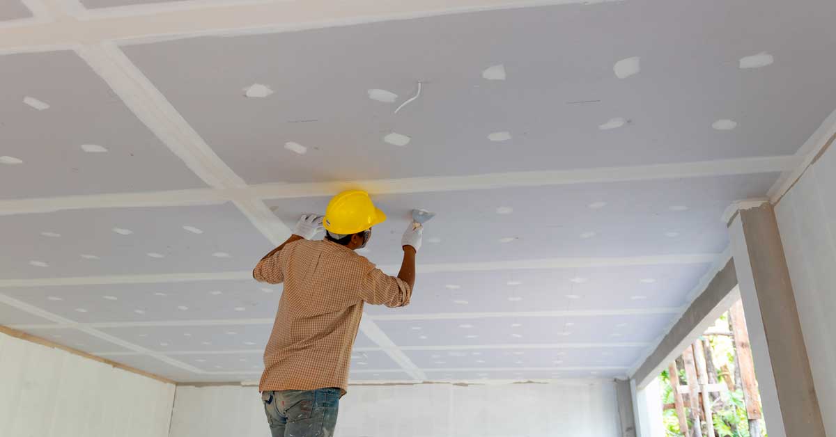 Drywall installation in home addition project