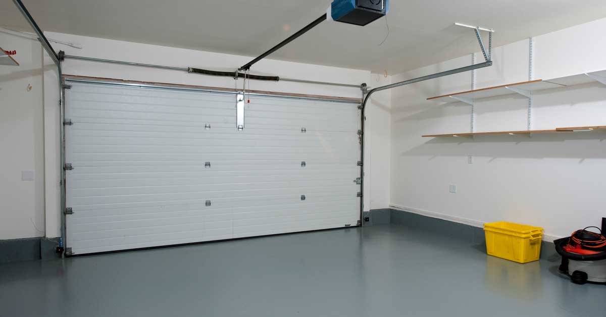 Interior finishes of new garage attached to home