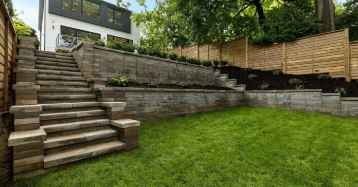 how to build a retaining wall on a slope